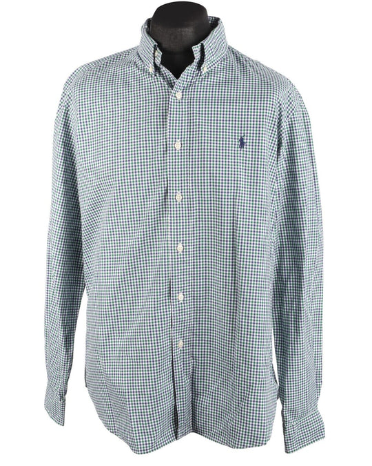 RALPH LAUREN Shirt Men's Multicolor Check Custom Fit Cotton Size XL