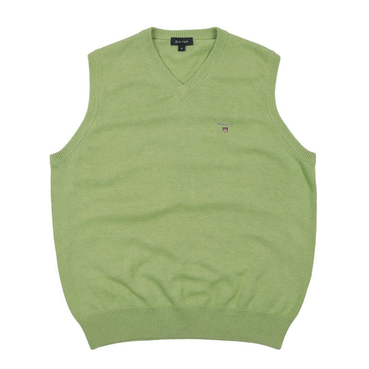Men's GANT Green Cotton V Neck Jumper Vest Size M