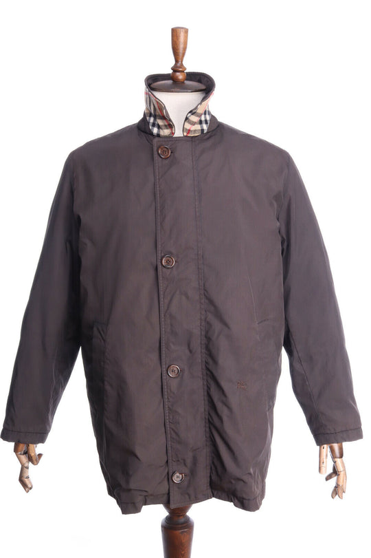 Vintage BURBERRY`S Dark Brown Nova Check Collar Lined Jacket Size 42 / 52