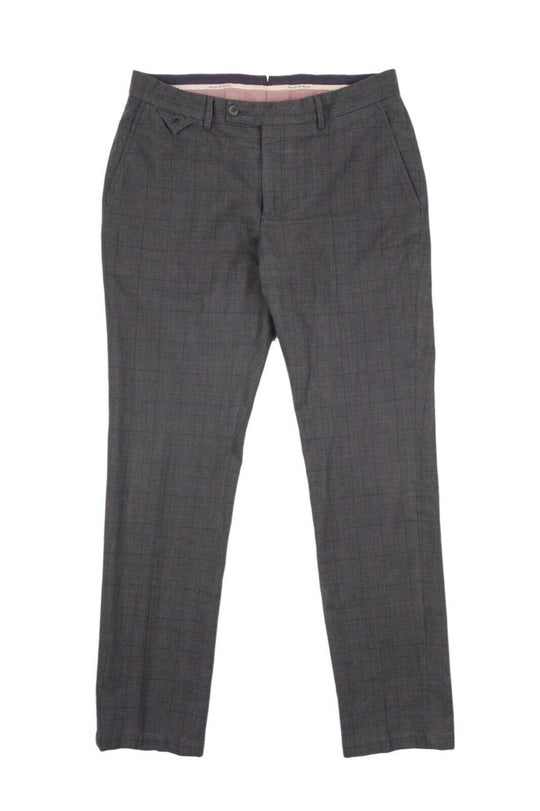 Men's HACKETT Mayfair Kensington Grey Check Chino Pants Size 34 / 50