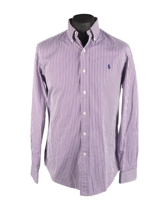 POLO RALPH LAUREN Shirt Violet Purple Striped Cotton Men's Size M