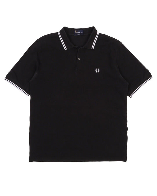 Men's FRED PERRY Black Pique Polo Shirt Size XXL