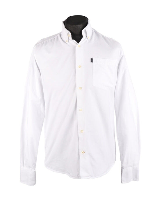 Men's BARBOUR White Oxford Cotton LS Pocket Shirt Size M