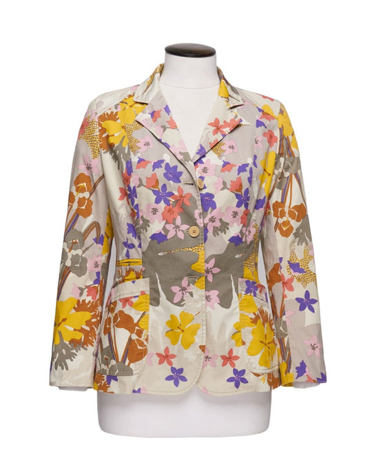 ETRO Milano Sport Coat Multicolor Bright Floral Womens Blazer Size ~ S