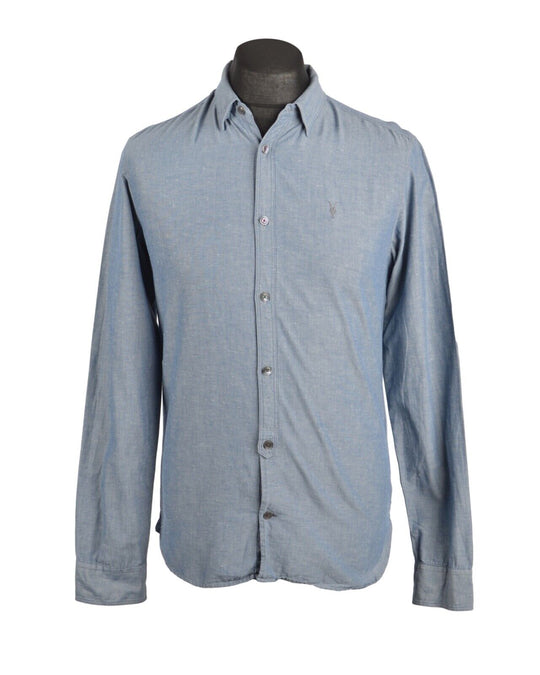 ALLSAINTS Tulare Blue Denim Cotton Men's Shirt Size S