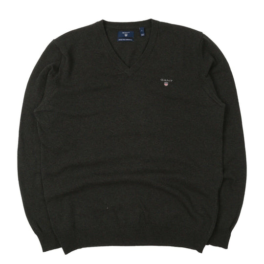 Men's GANT Dark Green Wool V Neck Jumper Size L