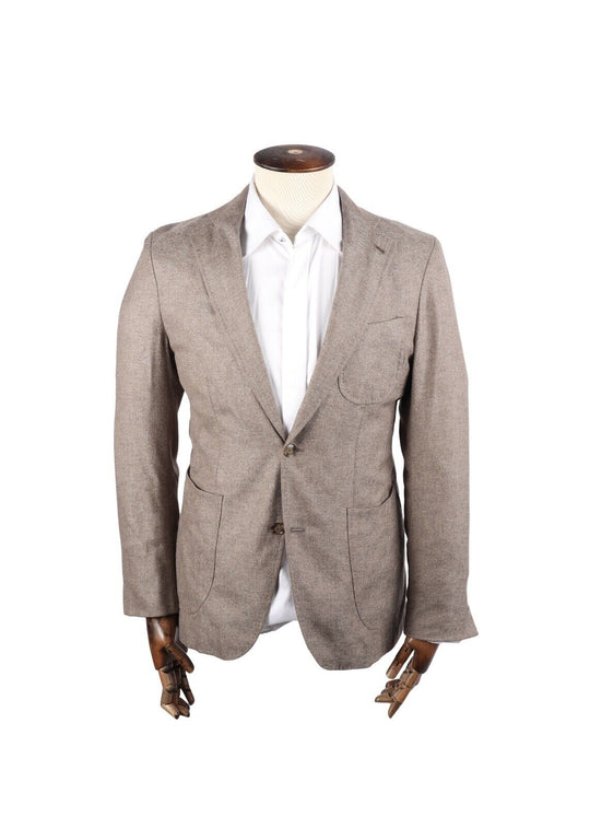 ALFERANO x Loro Piana Bespoke Blazer Brown Linen Men's Sport Coat Size ~ 48 IT