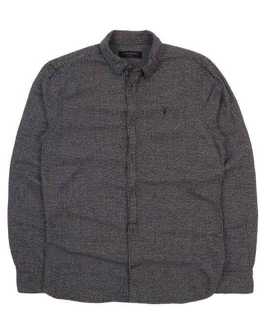 Men's ALL SAINTS Grey Check Cotton Shirt Size XS