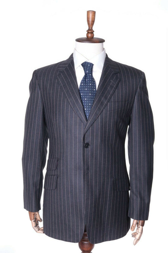 Men's PAUL SMITH LONDON Black 100% Wool Chalkstripe Suit Jacket Size 50