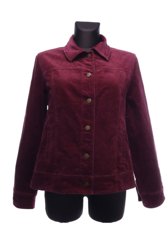 PENDLETON Burgundy Cotton Corduroy Jacket Size L Petite
