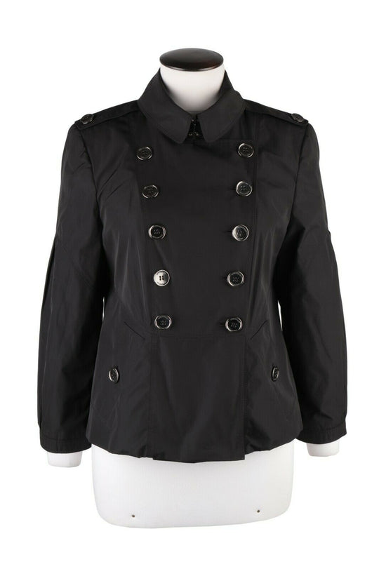 Women's BURBERRY LONDON Black Lightweight Military Style Jacket Size UK 12 US 10