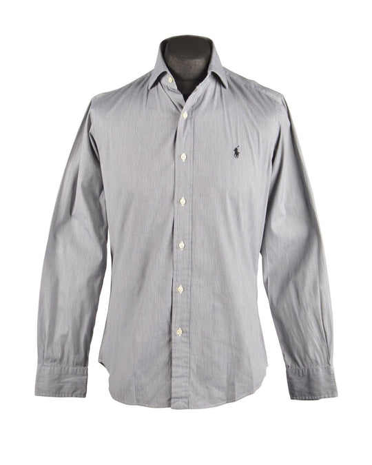 POLO RALPH LAUREN Regent Black Striped Men's  Custom Fit Shirt Size 15 / 38