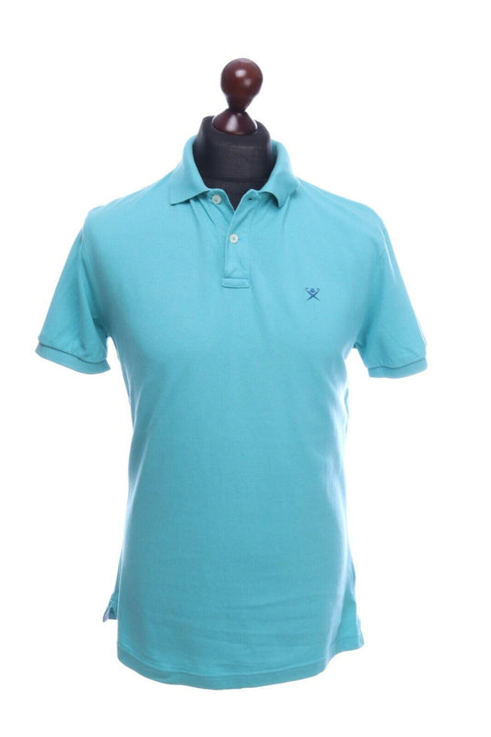Men's HACKETT LONDON Turquoise Short Sleeve Classic Fit Core Polo Shirt Size M