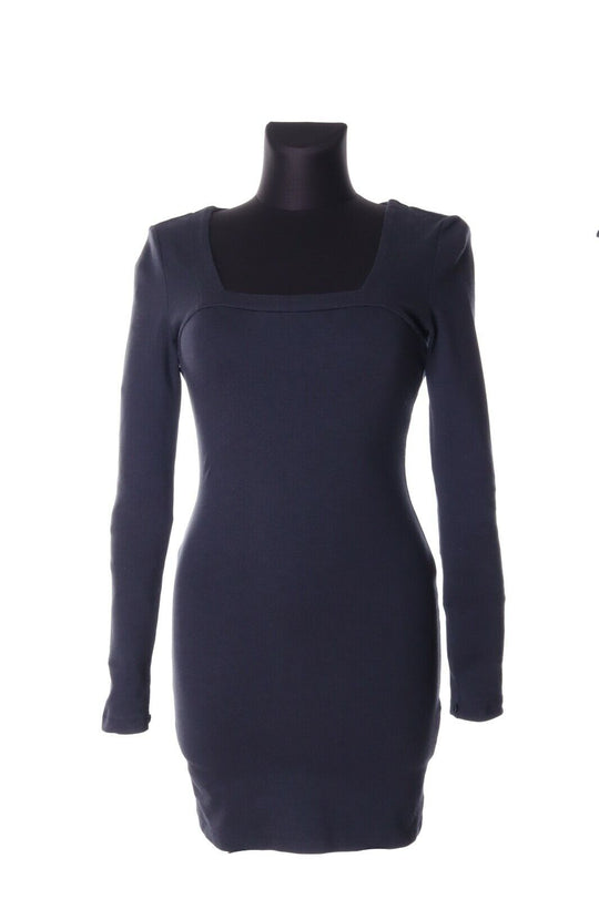 Women's ACNE Navy Cotton Blend MADERO AW10 Pop Classics Pencil Mini Dress Sz 34