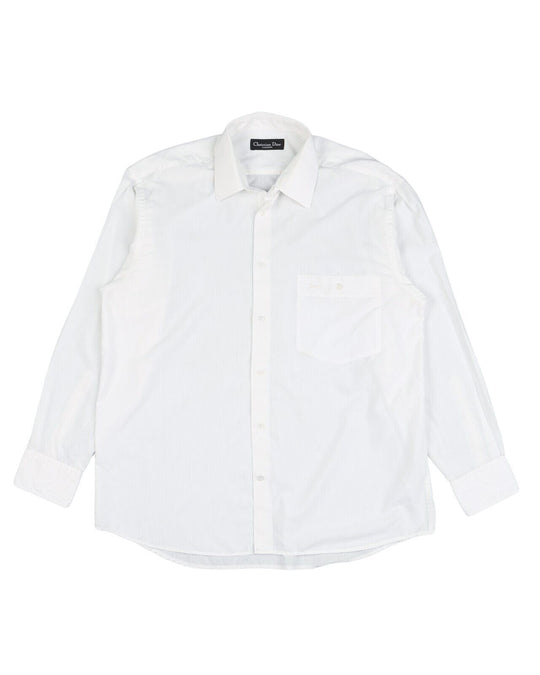 CHRISTIAN DIOR Monsieur Shirt White Cotton Mens Long Sleeve Size 41