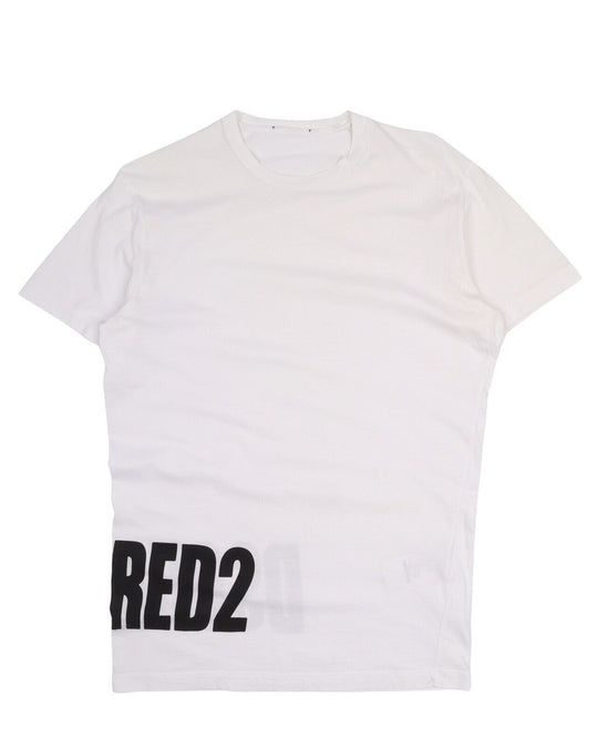 Men's DSQUARED 2 White Big Logo Cotton Tee T - Shirt Size M