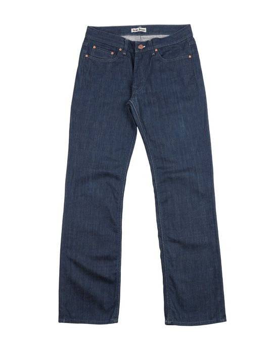 ACNE JEANS Jeans Navy Blue Cotton Straight Leg Mens Denim Size 32x32