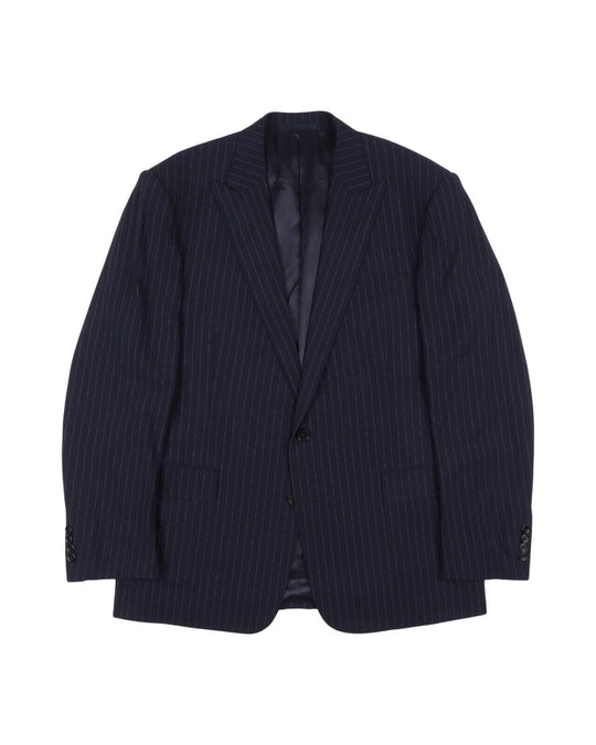 RALPH LAUREN Suit Blazer Pants Navy Striped Wool Men's Size 44 / 42