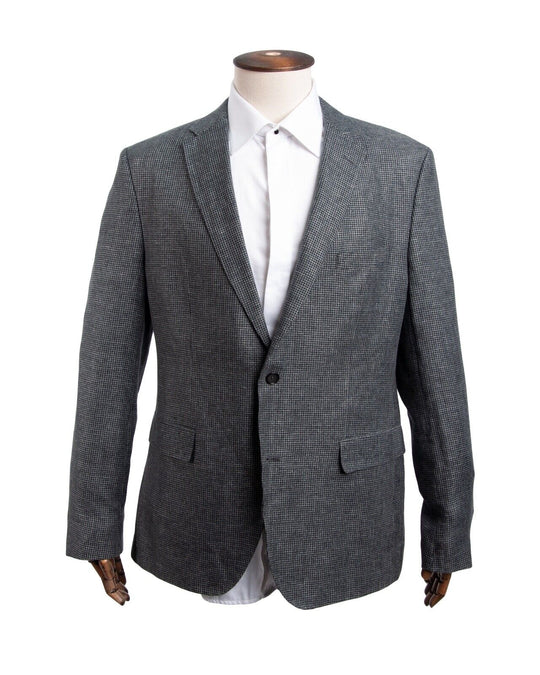 HUGO BOSS Sport Coat Grey Linen Wool Blazer Men's Size 54 IT / 44 UK