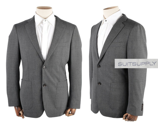 Men's SUITSUPPLY Grey Wool Havana Unlined Blazer Jacket Size 40 US / 50 IT
