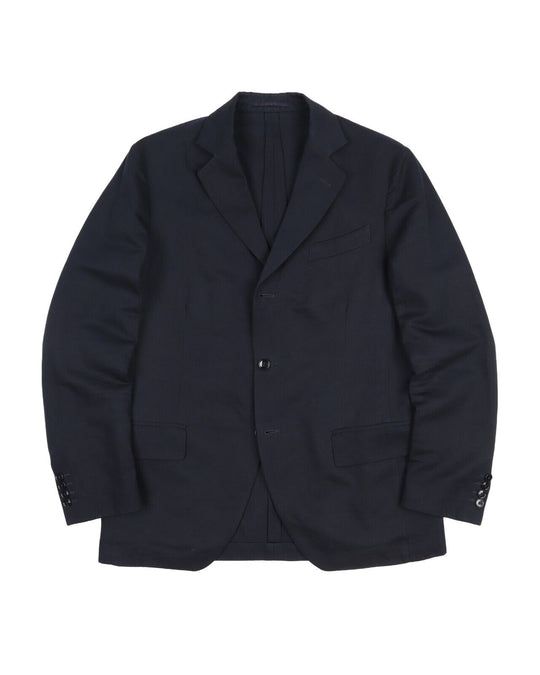 MASSIMO PIOMBO Blazer Navy Blue Cotton Linen Men's Sport Coat Size 52 IT
