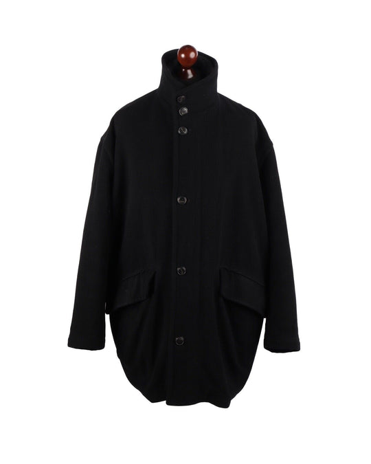 HUGO BOSS Coat Black Wool Men's Overcoat Size 52 / L
