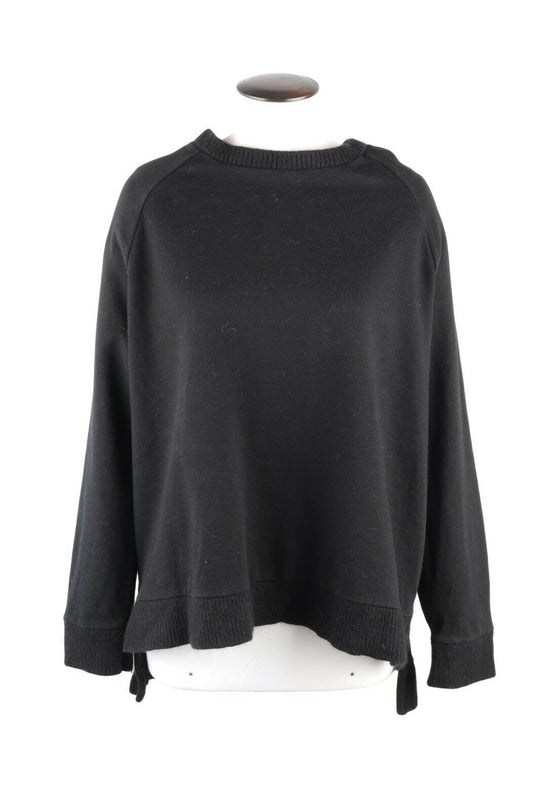 Women's ALLSAINTS Black Cotton Nia Knit Swet Jumper Sweatshirt Size M