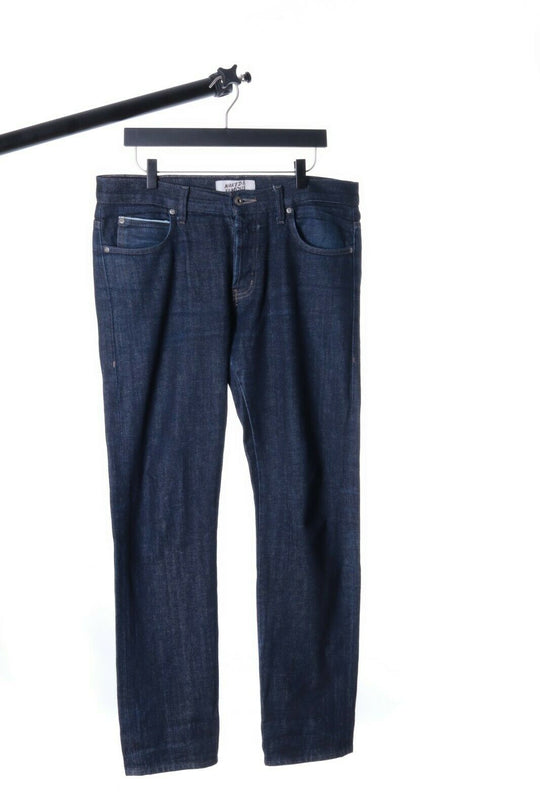 Men's NAKED & FAMOUS DENIM Navy Cotton SUPER SKINNY GUY Jeans Size 34