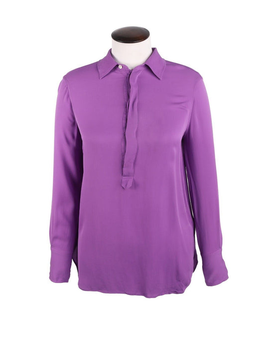 POLO RALPH LAUREN Shirt Silk Blouse Violet Purple Size S