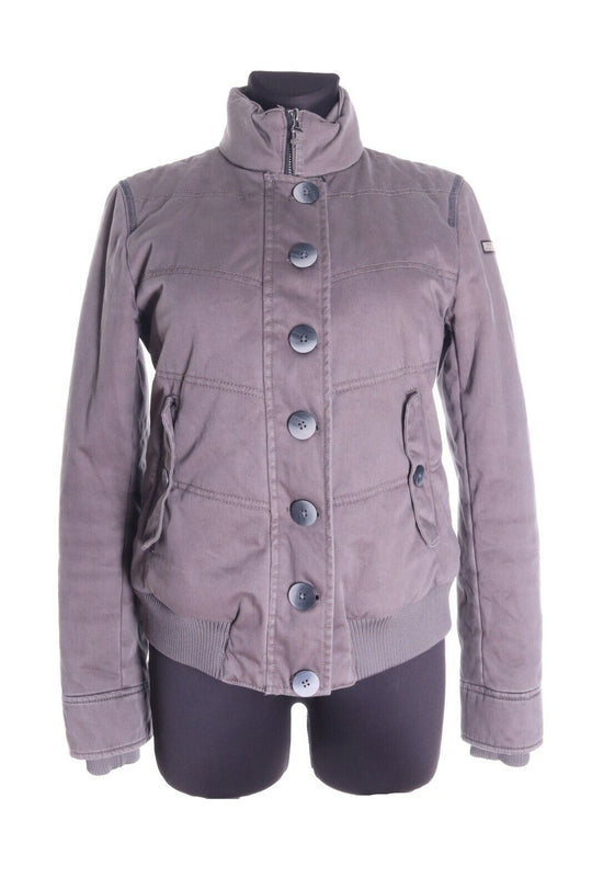 Women's NAPAPIJRI Beige Grey Cotton Padded Outdoor Jacket Size M