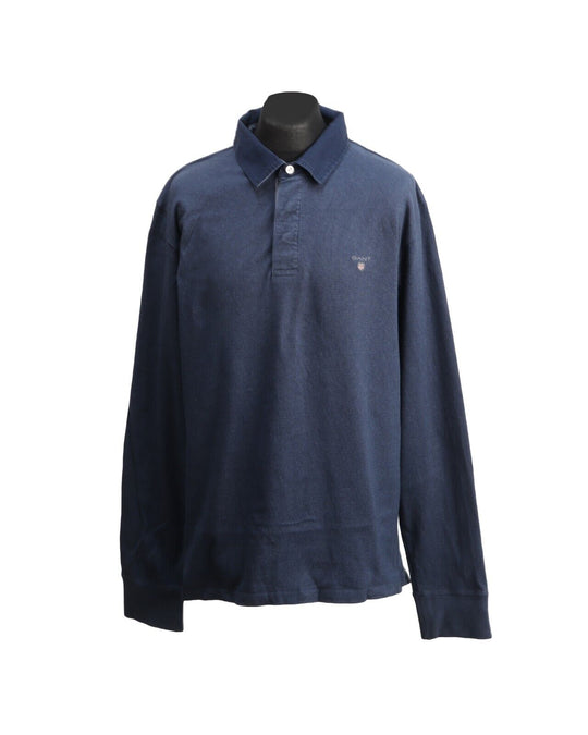 GANT Jumper Blue Cotton Polo Neck Longsleeve  Men's Size 3XL