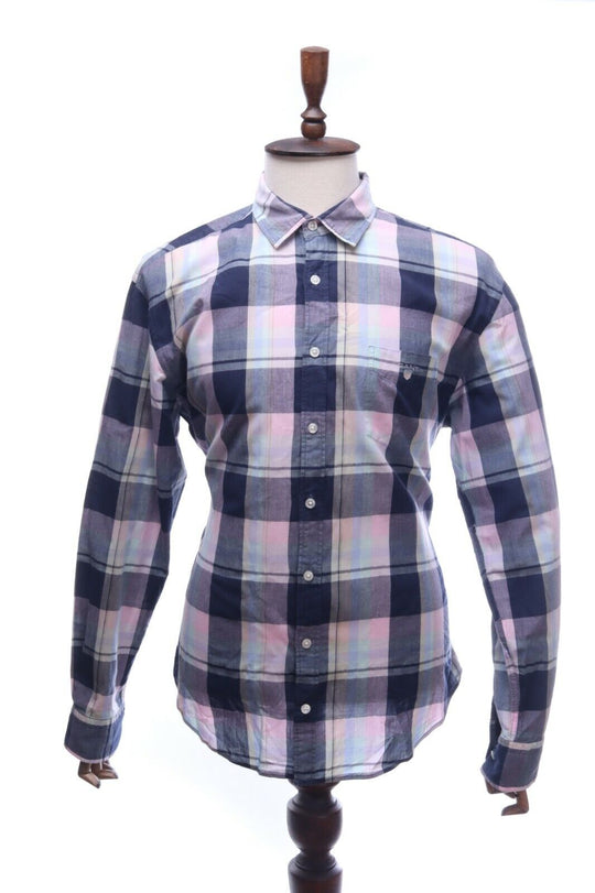 GANT Multicolored Check 100% Cotton E-Z Fit LS Handloom Madras Shirt Size XL