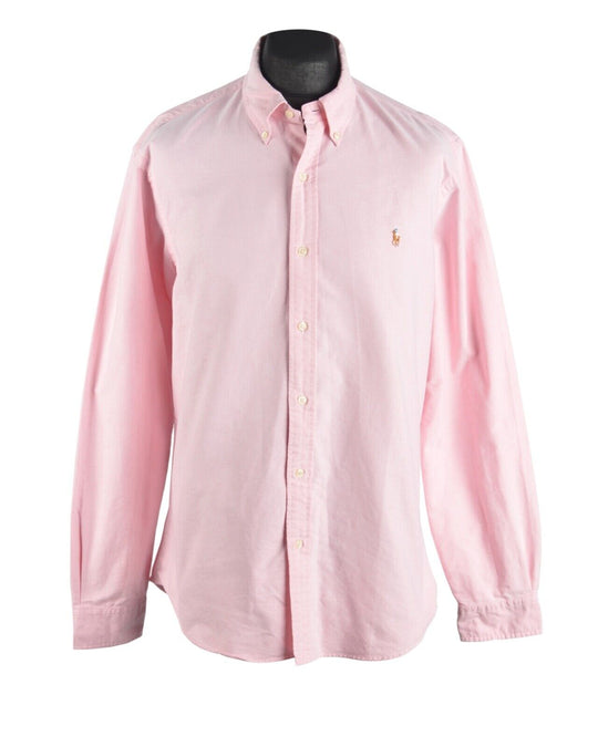 Men's RALPH LAUREN Pink Oxford Cotton Slim Fit Shirt Size XL