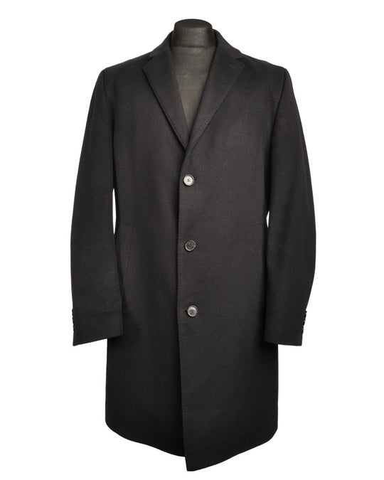 HUGO BOSS The Stratus3 Coat Black Wool Cashmere Three Button Mens Jacket Size 52