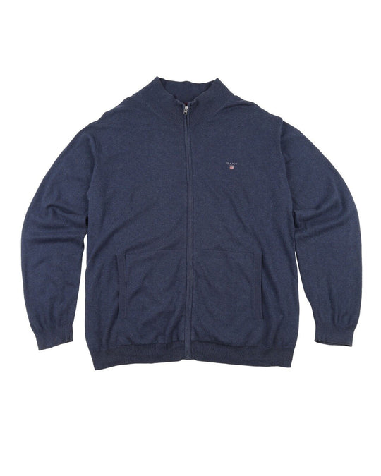 GANT Cardigan Navy Blue Logo Full Zip Sweater Men's Size 5XL