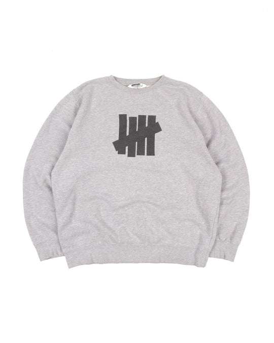 UNDEFEATED USA Jumper Gray Melange Big Logo Men's Sweatshirt Size L