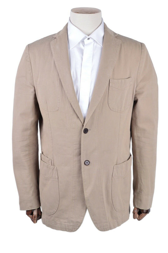 Men's OFFICINE GENERALE Olive Cotton Unlined Blazer Jacket Size 42 / 52 R