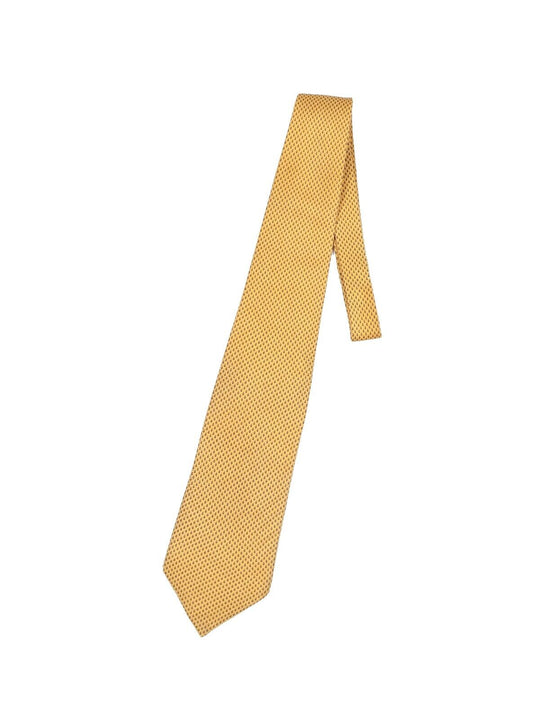 LANVIN Tie Yellow Floral Print Silk Men's Woven Necktie