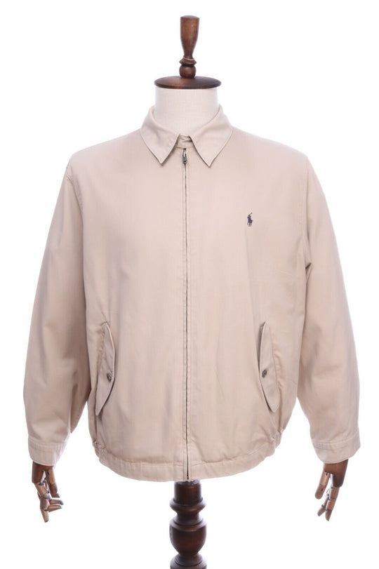 Men's POLO RALPH LAUREN Beige Cotton Short Casual Jacket Size L