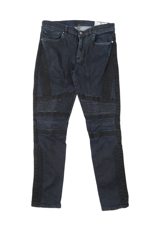 Men's BELSTAFF Blue Black Denim Biker Jeans Size 32