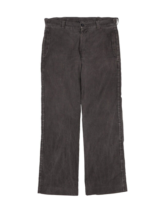 HANNES ROETHER Pants Grey Dyed Linen Cotton Mens Trousers Size M