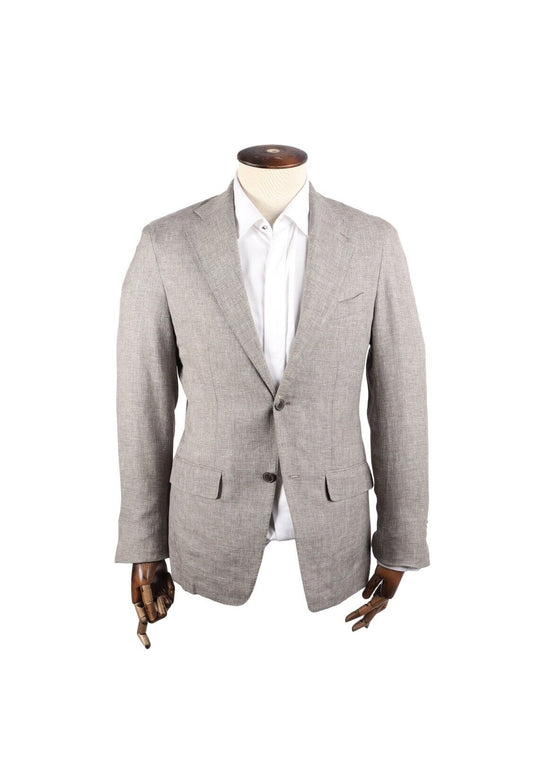 ALFERANO x Loro Piana Bespoke Blazer Brown Linen Men's Sport Coat Size ~ 48 IT