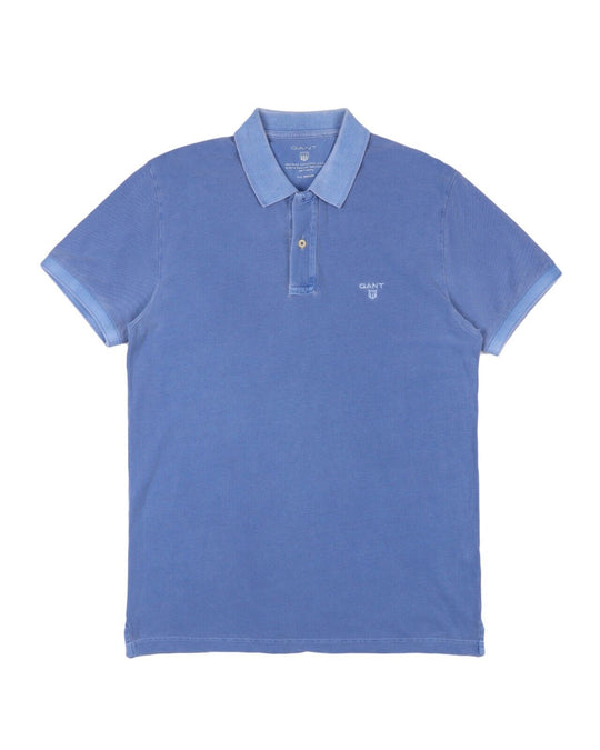 GANT Polo Shirt Blue Pique Cotton Men's Short Sleeve Size M