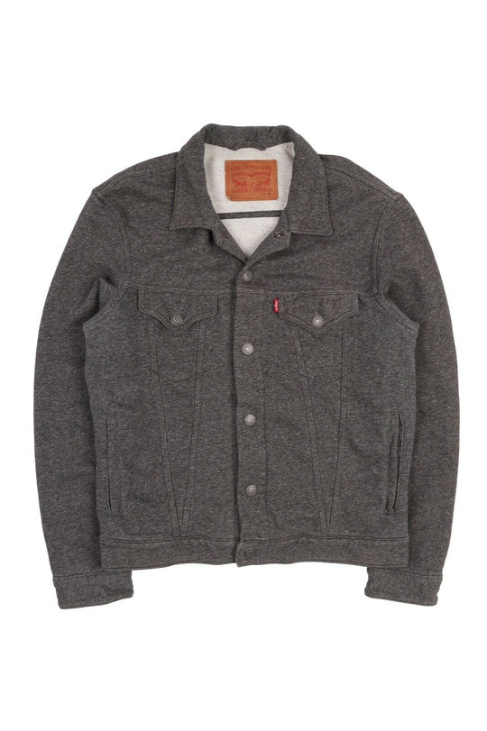 Men'S LEVI'S Grey Melange Cotton Trucker Jeans Jacket M