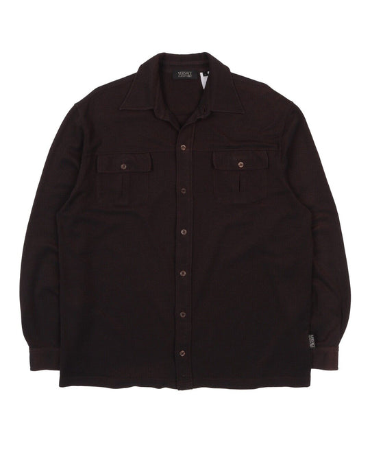 Men's Vintage VERSACE V2 Brown Shirt Size L