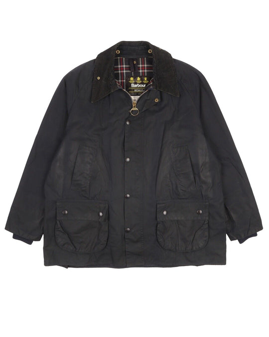 Men's BARBOUR Navy Blue Waxed Bedale Jacket Size C46 / 117 cm