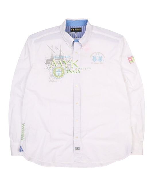 Men's LA MARTINA White Cotton Shirt Size XL