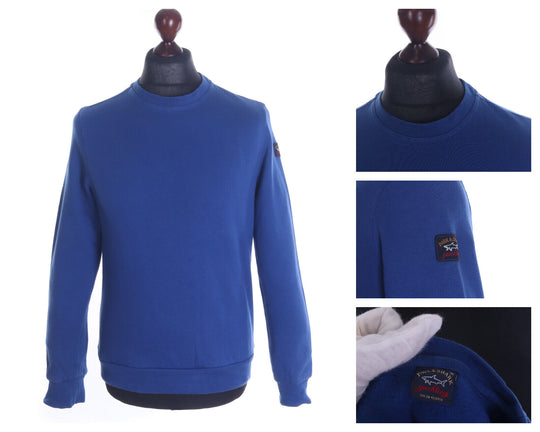 Men's PAUL & SHARK Navy Blue 100% Cotton Crew Neck Sweatshirt Size M
