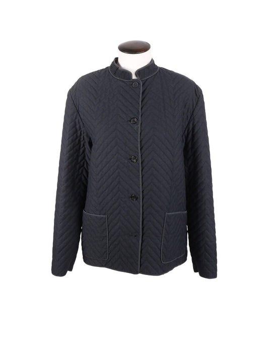 Women's Vintage AQUASCUTUM Navy Blue Showerproof Quilted Jacket Size ~ 12 UK