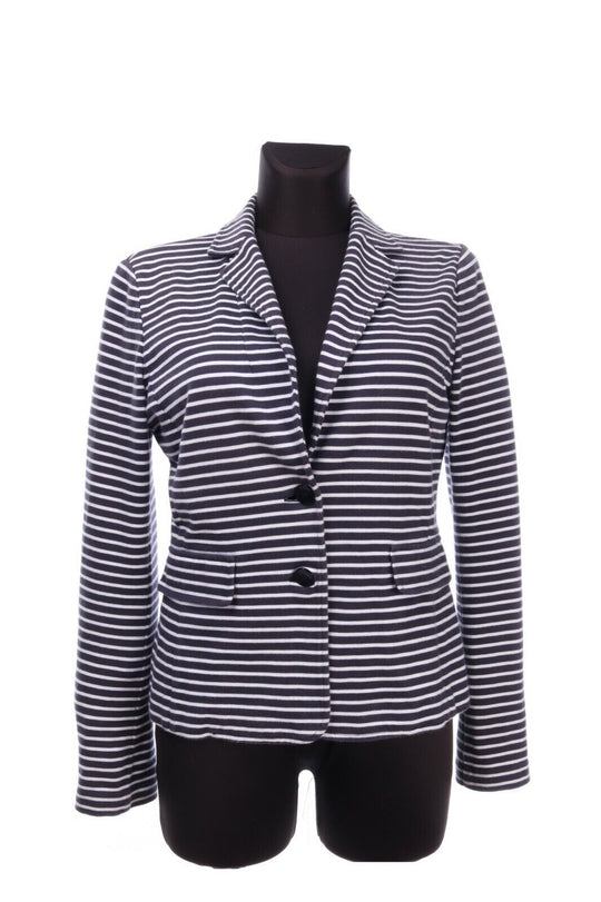 Women's ARMANI JEANS Navy Cotton Stripe Blazer Jacket Size L